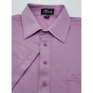 Merola Mens Purple Short Sleeve Polo Shirt Cotton Blend Pocket Size M WPL 8016
